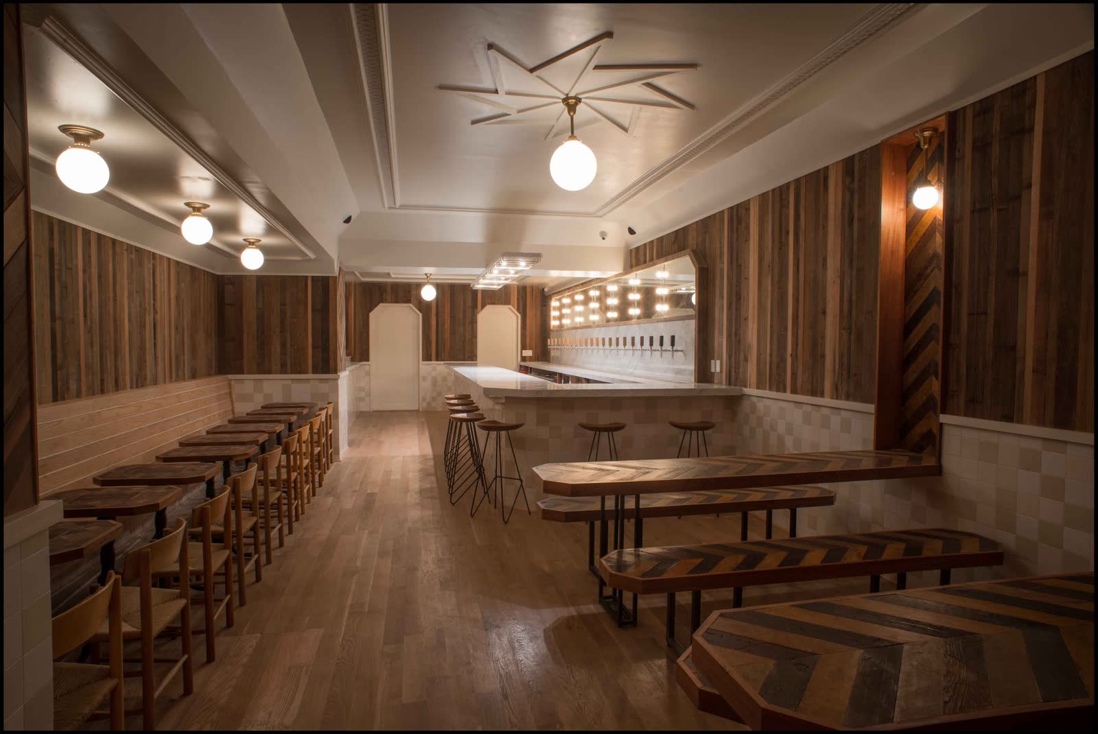 Tørst: the reclaimed timber bar and its long benches